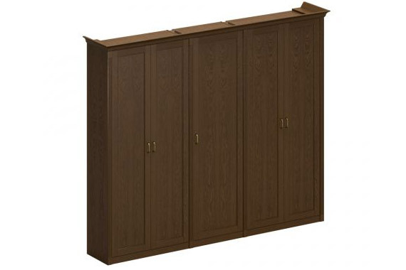 Шкаф высокий комбинированный (2 для документов + узкий для одежды)