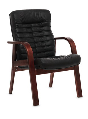 Стул для посетителя Орион вуд Д/Orion Wood D (лицевая часть кожа - задняя чать эко-кожа)